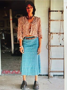 Ottway the label Textured Light Blue Midi Skirt - size medium